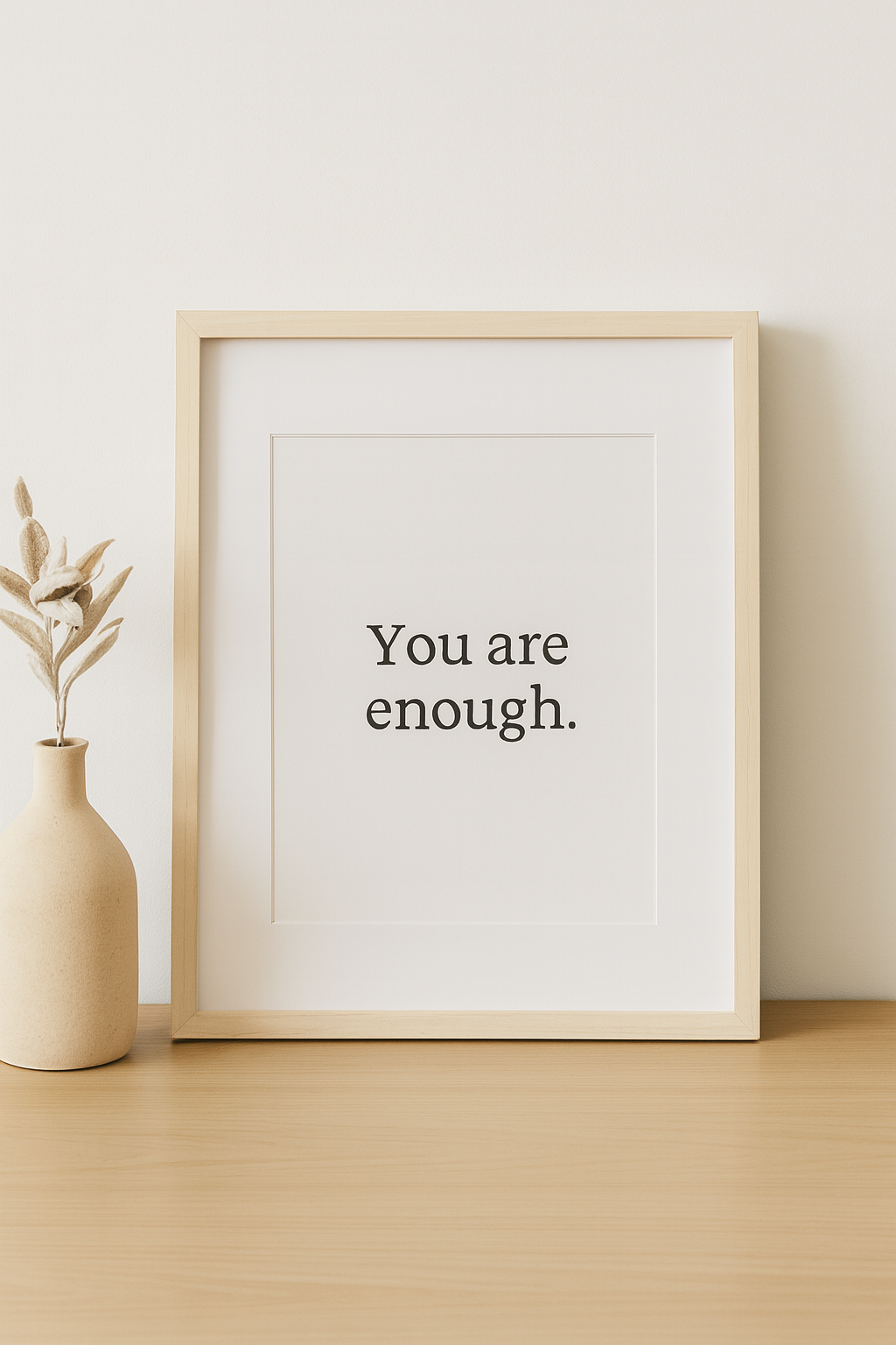 famed picture with "You are enough" text