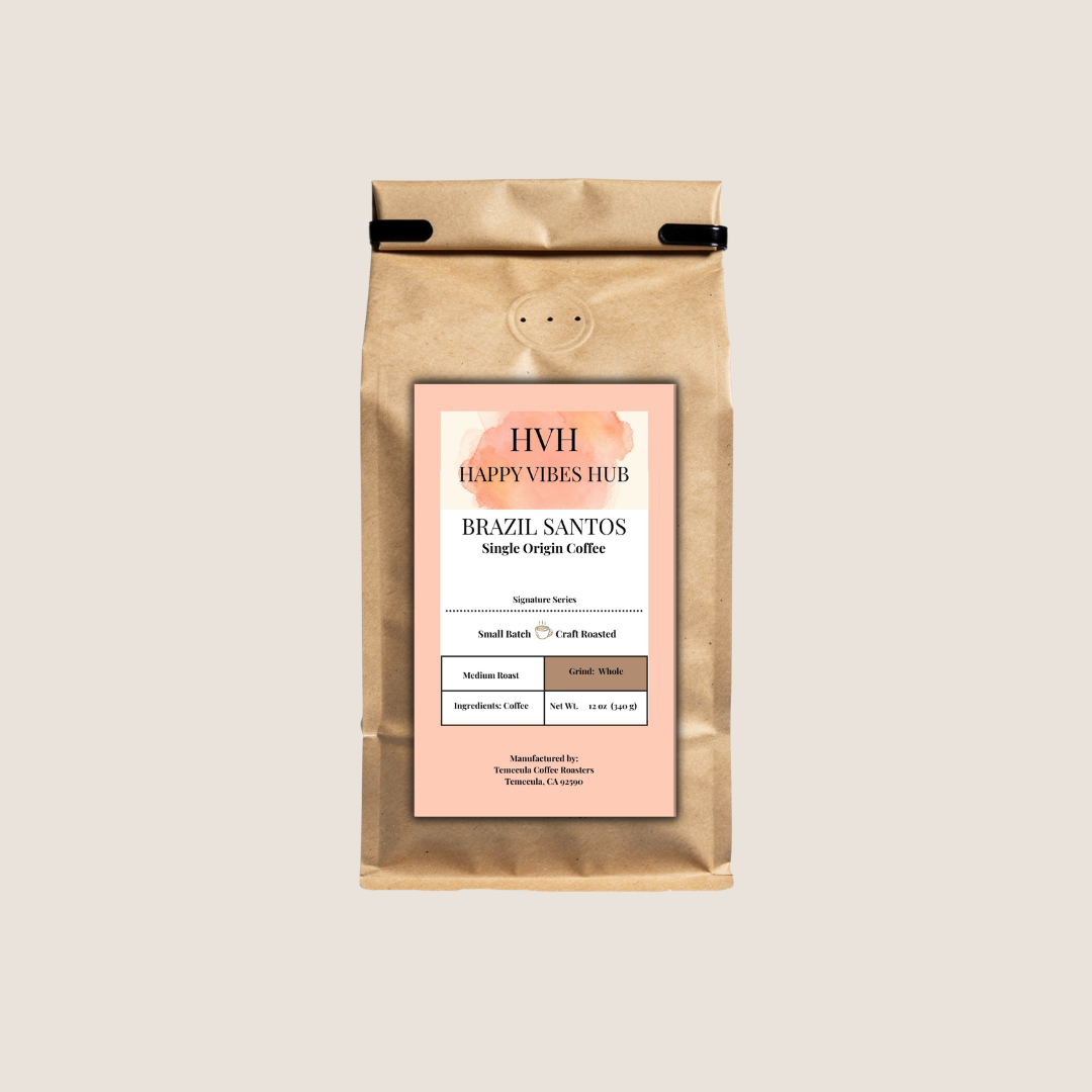Brazil Santos coffee bag by Happy Vibes Hub