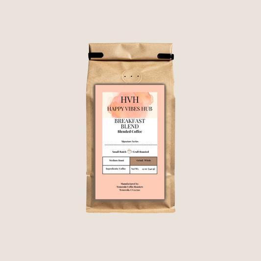 Breakfast Blend coffee bag by Happy Vibes Hub