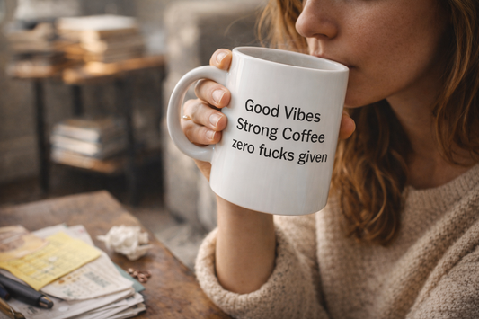 Good Vibes, Strong Coffee, Zero Fucks Given Mug