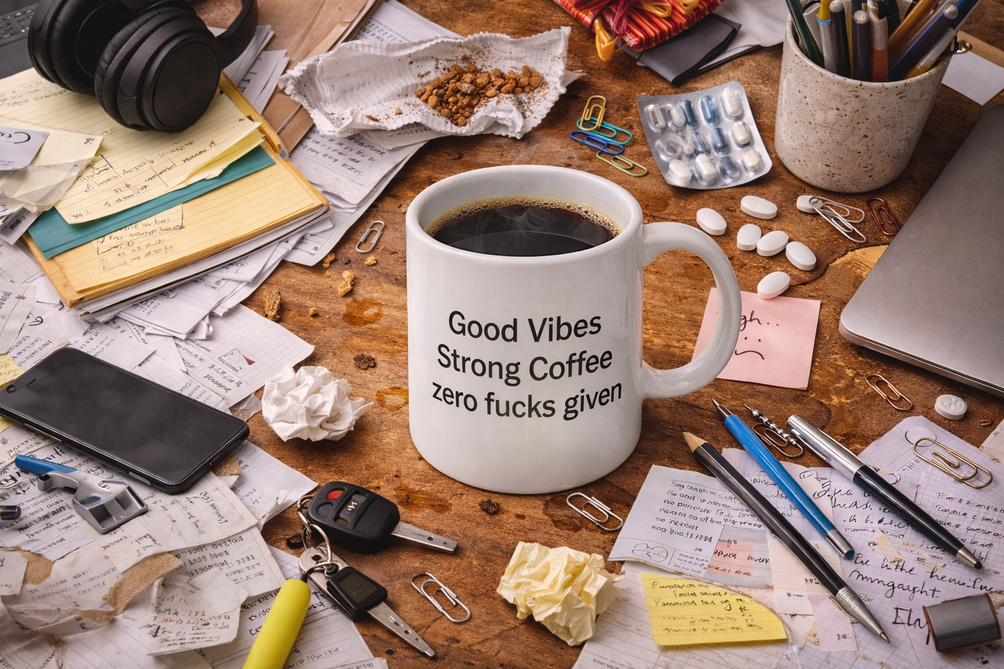 Good Vibes, Strong Coffee, Zero Fucks Given Mug