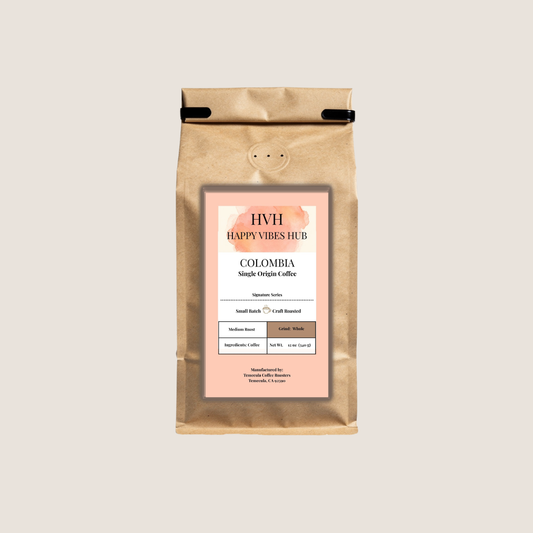 Colombia  coffee bag by Happy Vibes Hub