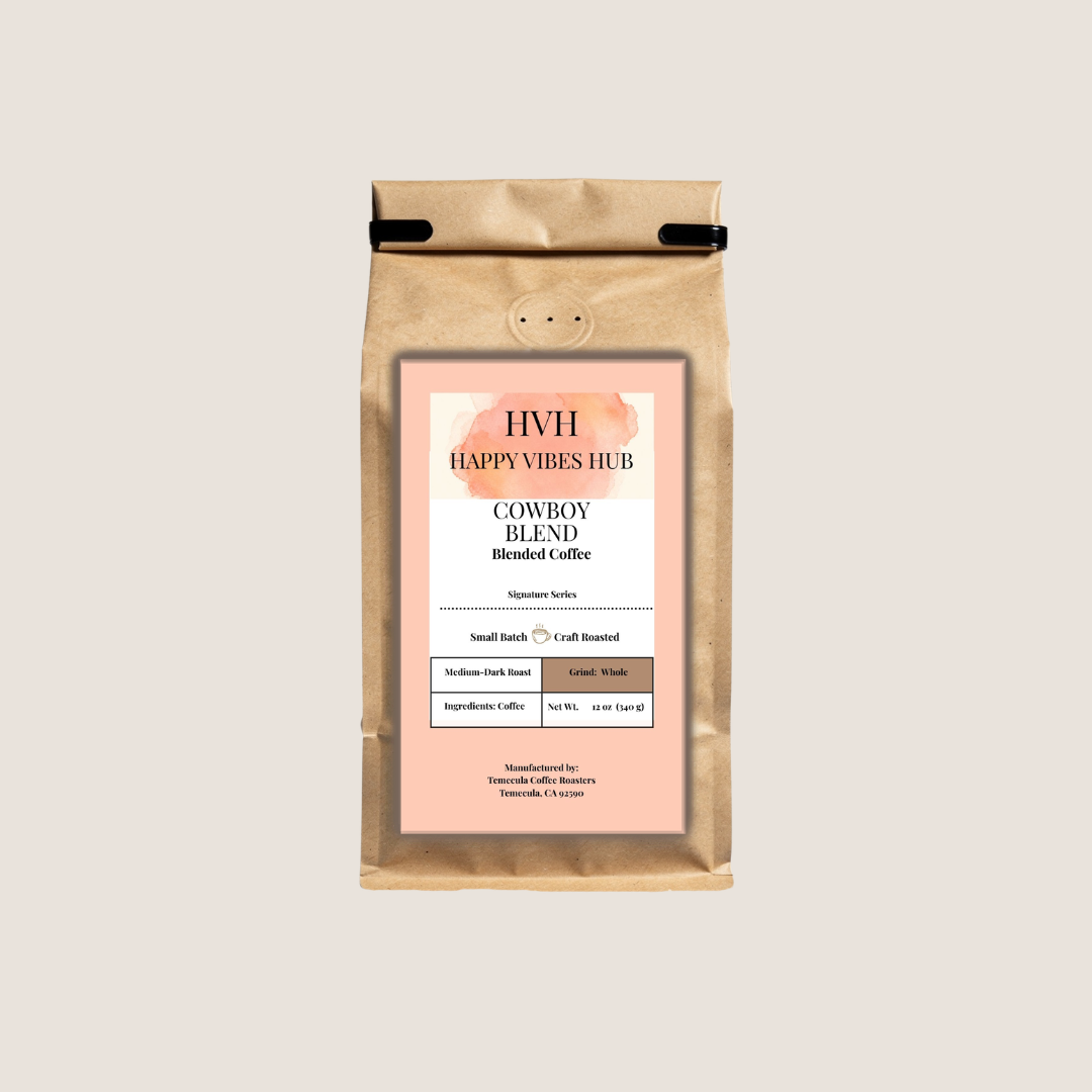 Cowboy Blend coffee bag by Happy Vibes Hub