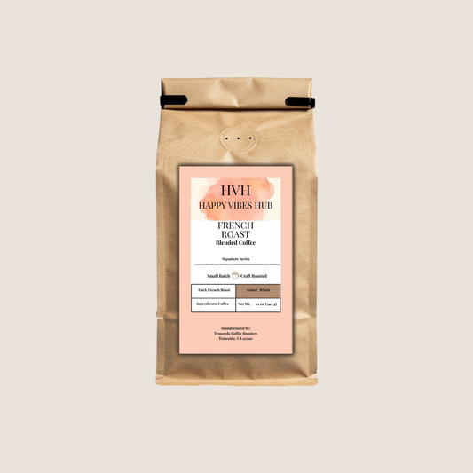 French Roast coffee bag by Happy Vibes Hub