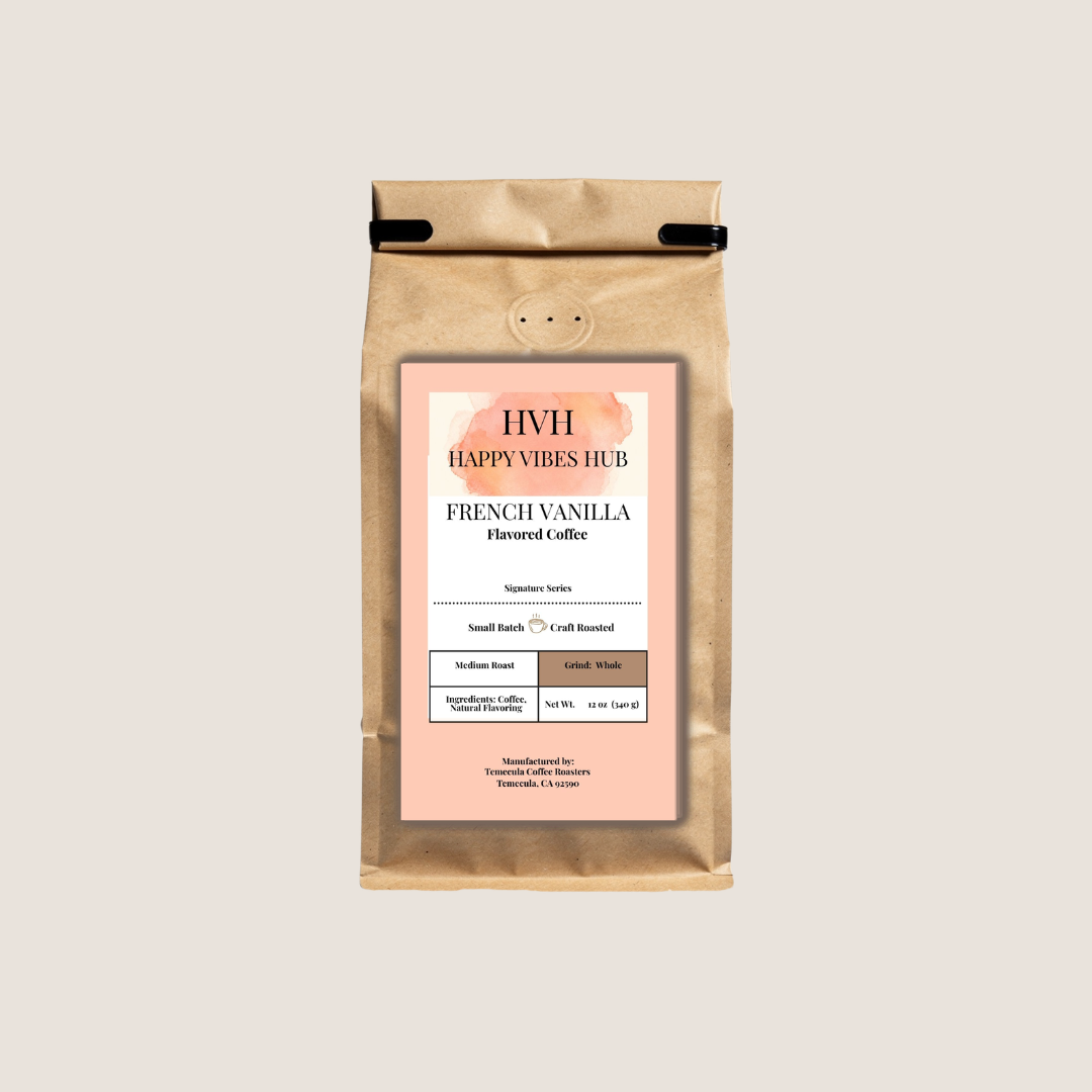 French Vanilla coffee bag by Happy Vibes Hub