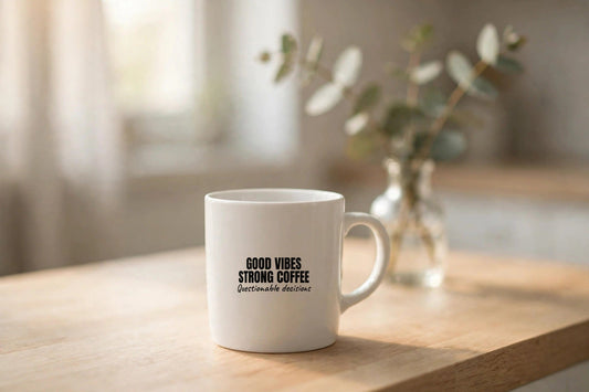Good Vibes Strong Coffee Mug - lifestyle
